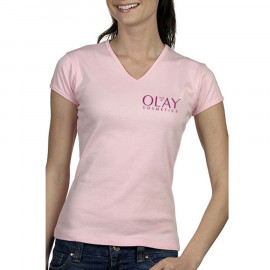 Product: Bella Canvas Women's Baby Rib Short Sleeve V-Neck Tee