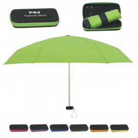 Product: 37" ARC TELESCOPIC FOLDING TRAVEL UMBRELLA WITH EVA CASE