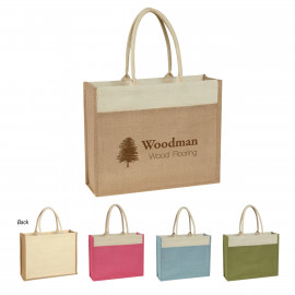 Product: JUTE TOTE BAG WITH FRONT POCKET