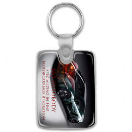 Product: Rectangle Budget Domed Keytag