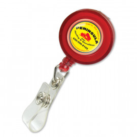 Product: Domed Retractable Badge Holder (Round w/ Slip on Clip)