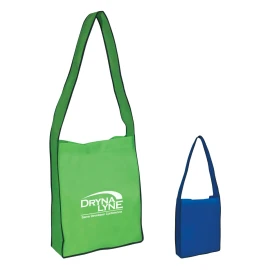 Product: NON-WOVEN MESSENGER TOTE BAG WITH HOOK AND LOOP CLOSURE