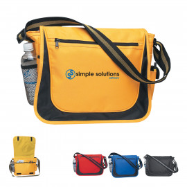 Product: MESSENGER BAG WITH MATCHING STRIPED HANDLE EMBROIDERED