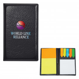 Product: LEATHER LOOK PADFOLIO WITH STICKY NOTES & FLAGS