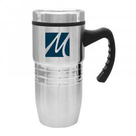 Product: 18 oz Steel City Stainless Mug w/Polished Rings