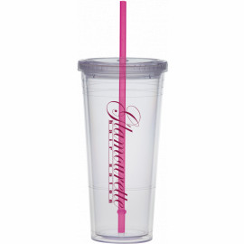 Product: 24 oz. Carnival Cup Collection w/ Pink Straw