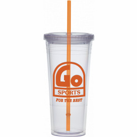 Product: 24 oz. Carnival Cup Collection w/ Orange  Straw