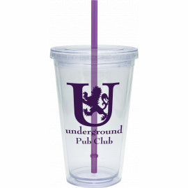 Product: 20 oz. Large Classic Carnival Cup w/ Purple Straw