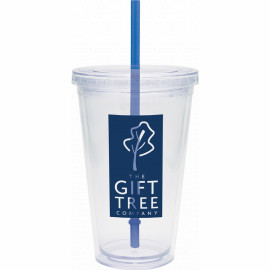 Product: 20 oz. Large Classic Carnival Cup w/ Blue Straw