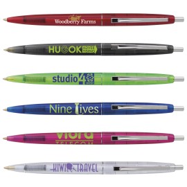 Product: BIC Clear Clics Retractable Ballpoint Pen w/ Nickel Plated Trim