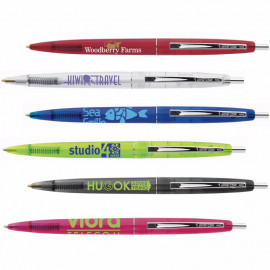 Product: BIC Ecolutions Clear Clics Ballpoint Pen w/ Polished Nickel Plated Trim