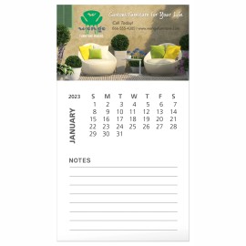 Product: Business Card Magnet w/ 12 Sheet Calendar (With Note Lines)