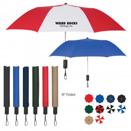 Product: 44" ARC AUTOMATIC OPEN TELESCOPIC FOLDING UMBRELLA