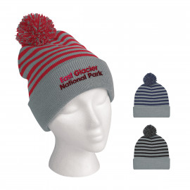 Product: POLAR STRIPE POM BEANIE WITH CUFF