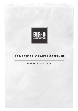 Product: White Kraft Paper Merchandise Bag (12"x18"x2 3/4")