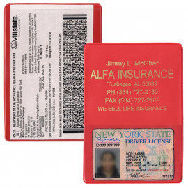 Product: Insurance Card Holders w/ Extra Pocket / 5 3/4"x4 1/16"