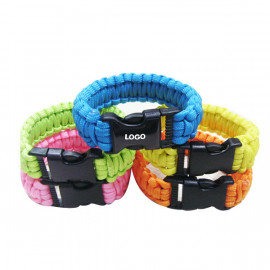 Product: Knitted Paracord Survival Bracelet (7.78" x 0.79") With Plastic Buckle