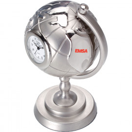 Product: Die Cast Globe Clock w/ Stand