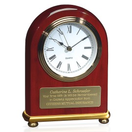 Product: Rosewood and Brass Arch Clock