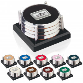 Product: Four-Coaster Black Glass Tray