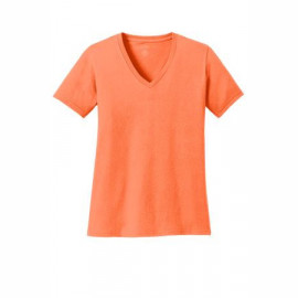 Product: Port & Company® Ladies 5.4-oz 100% Cotton V-Neck T-Shirt