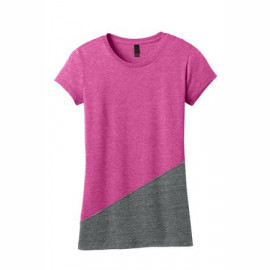 Product: District® Juniors Tri-Blend Pieced Crewneck Tee