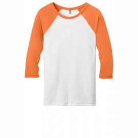 Product: District ® - Juniors 50/50 3/4-Sleeve Raglan Tee