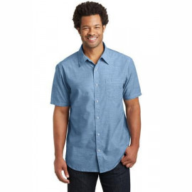 Product: District Made® Mens Short Sleeve Washed Woven Shirt