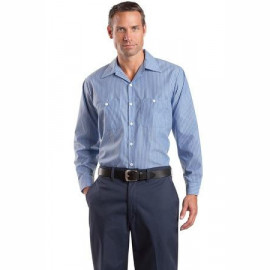 Product: Red Kap® Long Size, Long Sleeve Striped Industrial Work Shirt