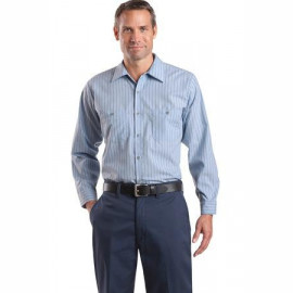 Product: Red Kap® - Long Sleeve Striped Industrial Work Shirt