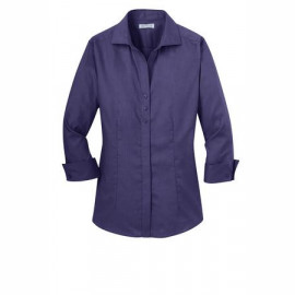 Product: Red House® Ladies 3/4-Sleeve Nailhead Non-Iron Button-Down Shirt