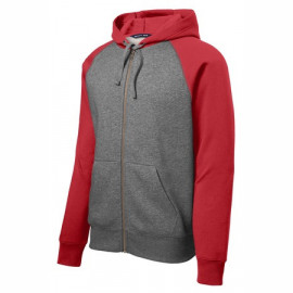 Product: Sport-Tek® Raglan Colorblock Full-Zip Hooded Fleece Jacket