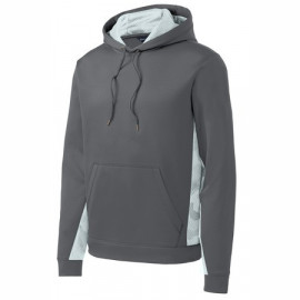 Product: Sport-Tek® Youth Sport-Wick® CamoHex Fleece Colorblock Hooded Pullover