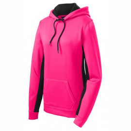 Product: Sport-Tek® Ladies Sport-Wick® Fleece Colorblock Hooded Pullover