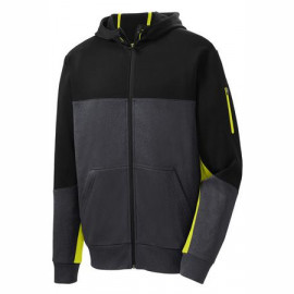 Product: Sport-Tek® Tech Fleece Colorblock Full-Zip Hooded Jacket