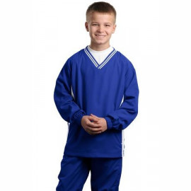 Product: Sport-Tek® Youth Tipped V-Neck Raglan Wind Shirt