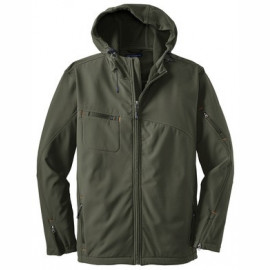 Product: Port Authority® Textured Hooded Soft Shell Jacket