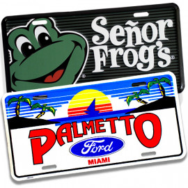 Product: Custom Embossed Metal Auto License Plate (6"x12")