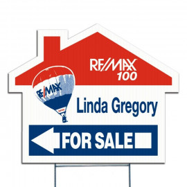 Product: House Corrugated Vinyl Die Cut Yard Sign (23 1/2"x19") - Full Color