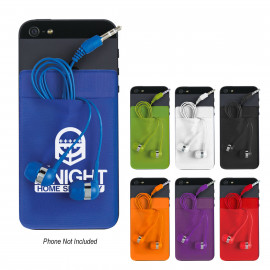 Product: STRETCH PHONE CARD SLEEVE WITH EARBUDS