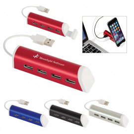 Product: 4-Port Aluminum USB Hub With Phone Stand