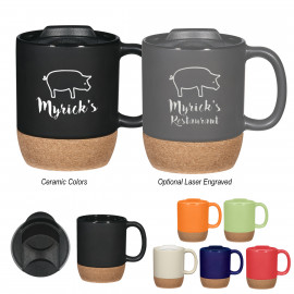 Product: 14 OZ. CORK BASE CERAMIC MUG