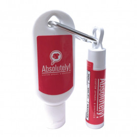 Product: 1 oz. SPF30 Sunscreen Lotion with Carabiner and SPF15 Lip Balm