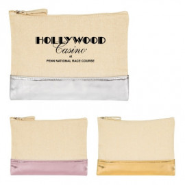 Product: 12 OZ. COTTON COSMETIC BAG WITH METALLIC ACCENT