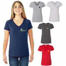 Product: FRUIT OF THE LOOM® SOFSPUN® LADIES JUNIOR FIT V-NECK T-SHIRT