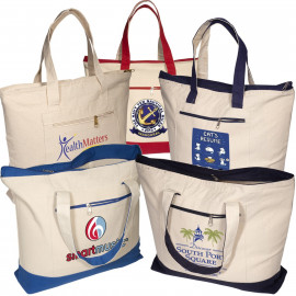 Product: ZIPPERED COTTON BOAT TOTE