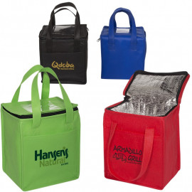 Product: NON-WOVEN CUBIC LUNCH BAG WITH ID SLOT