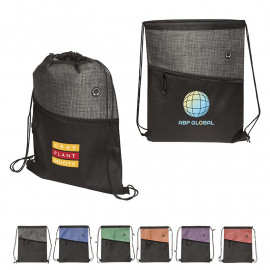 Product: TONAL HEATHERED NON-WOVEN DRAWSTRING BACKPACK