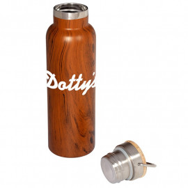 Product: 20 OZ. WOODGRAIN VACUUM BOTTLE WITH BAMBOO LID