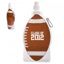 Product: HYDROPOUCH!™ 22 OZ. FOOTBALL COLLAPSIBLE WATER BOTTLE - PATENTED